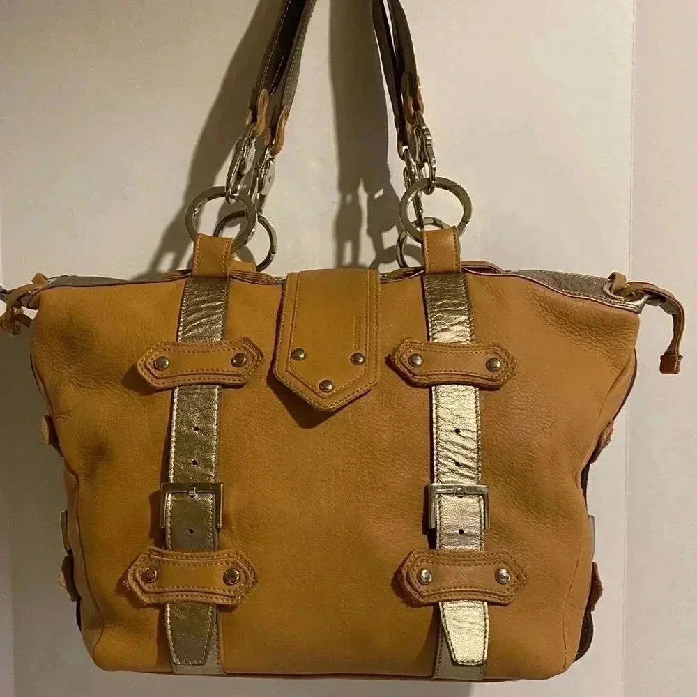 Gustto leather satchel large brown